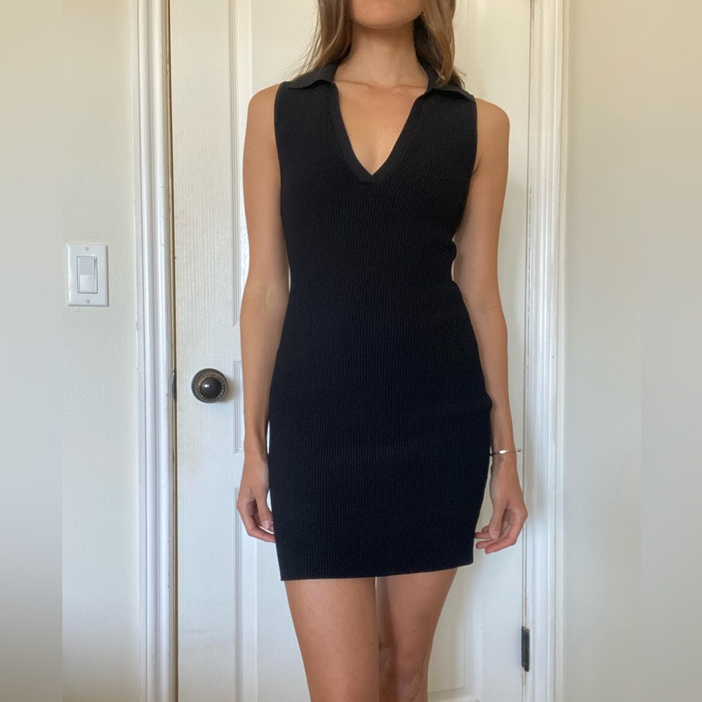 Aritzia Babaton sculpt knit polo dress